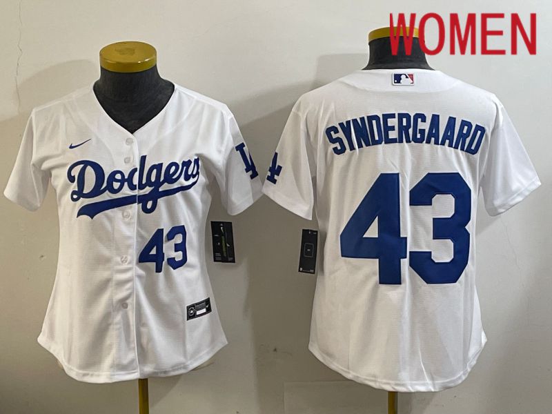 Women Los Angeles Dodgers #43 Syndergaard White Game 2024 Nike MLB Jersey style 11202